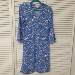 Jude Connally Blue and White Paisley Dress
